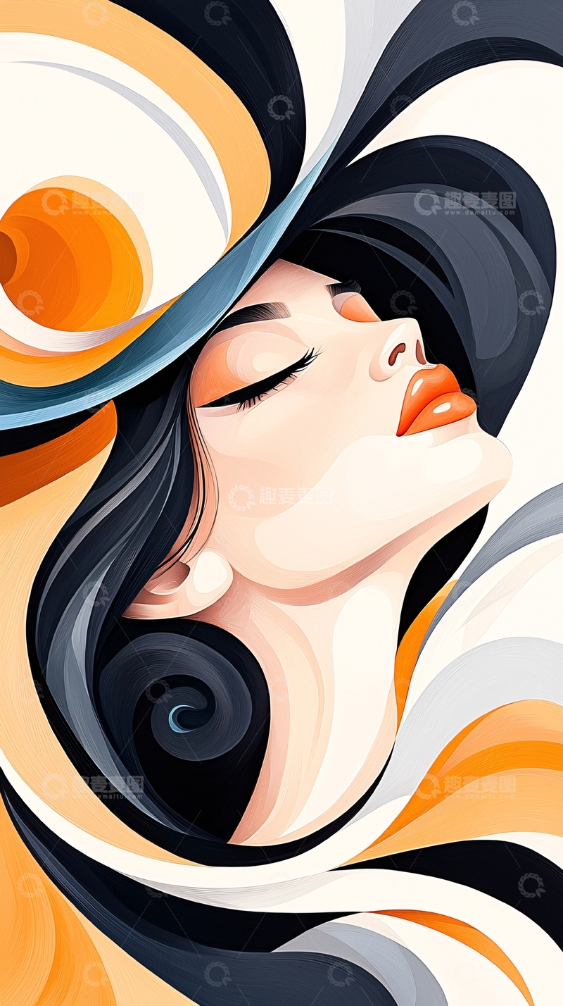 高清大图下载【趣麦麦图】抽象艺术女性肖像