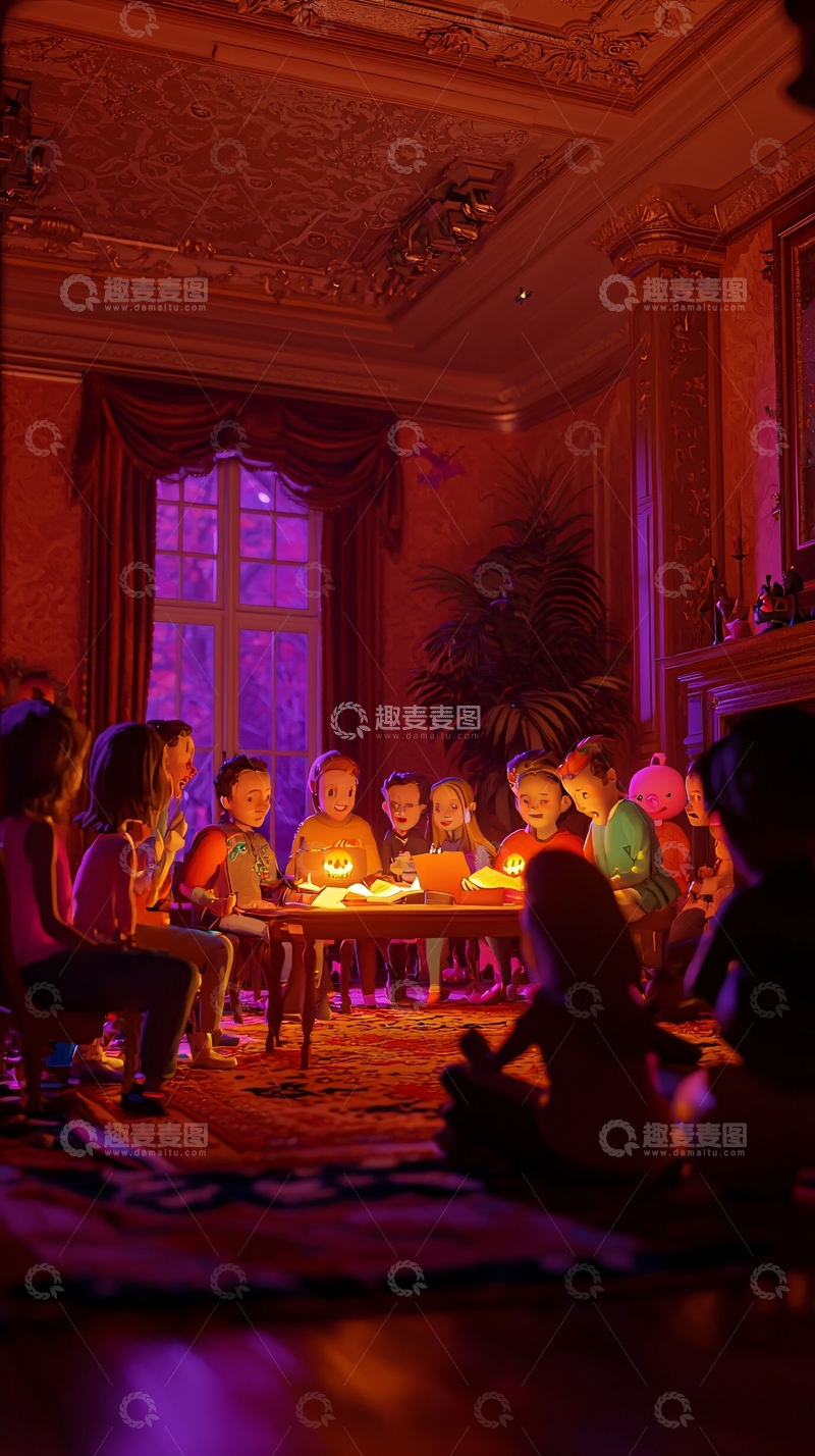 高清大图下载【趣麦麦图】温馨家庭聚会场景