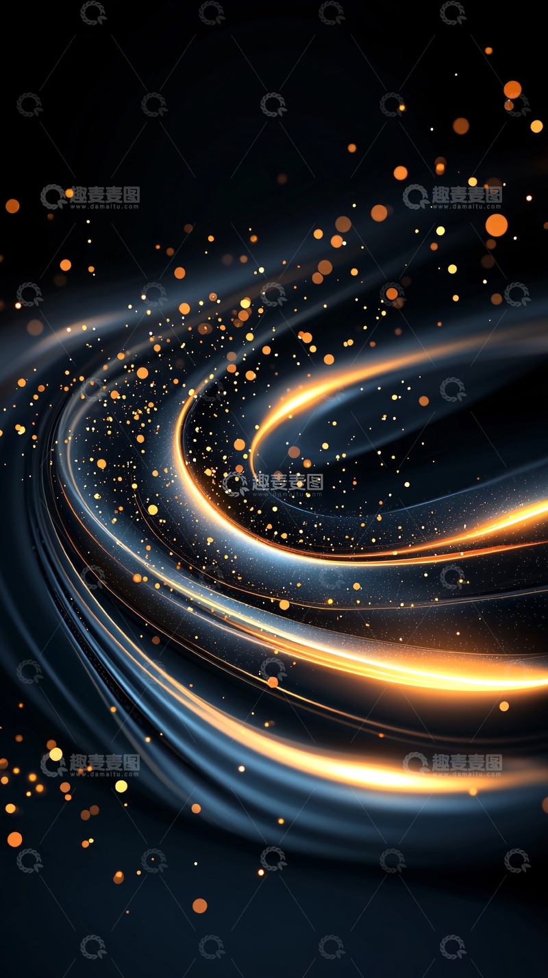 高清大图下载【趣麦麦图】金色光带动态壁纸