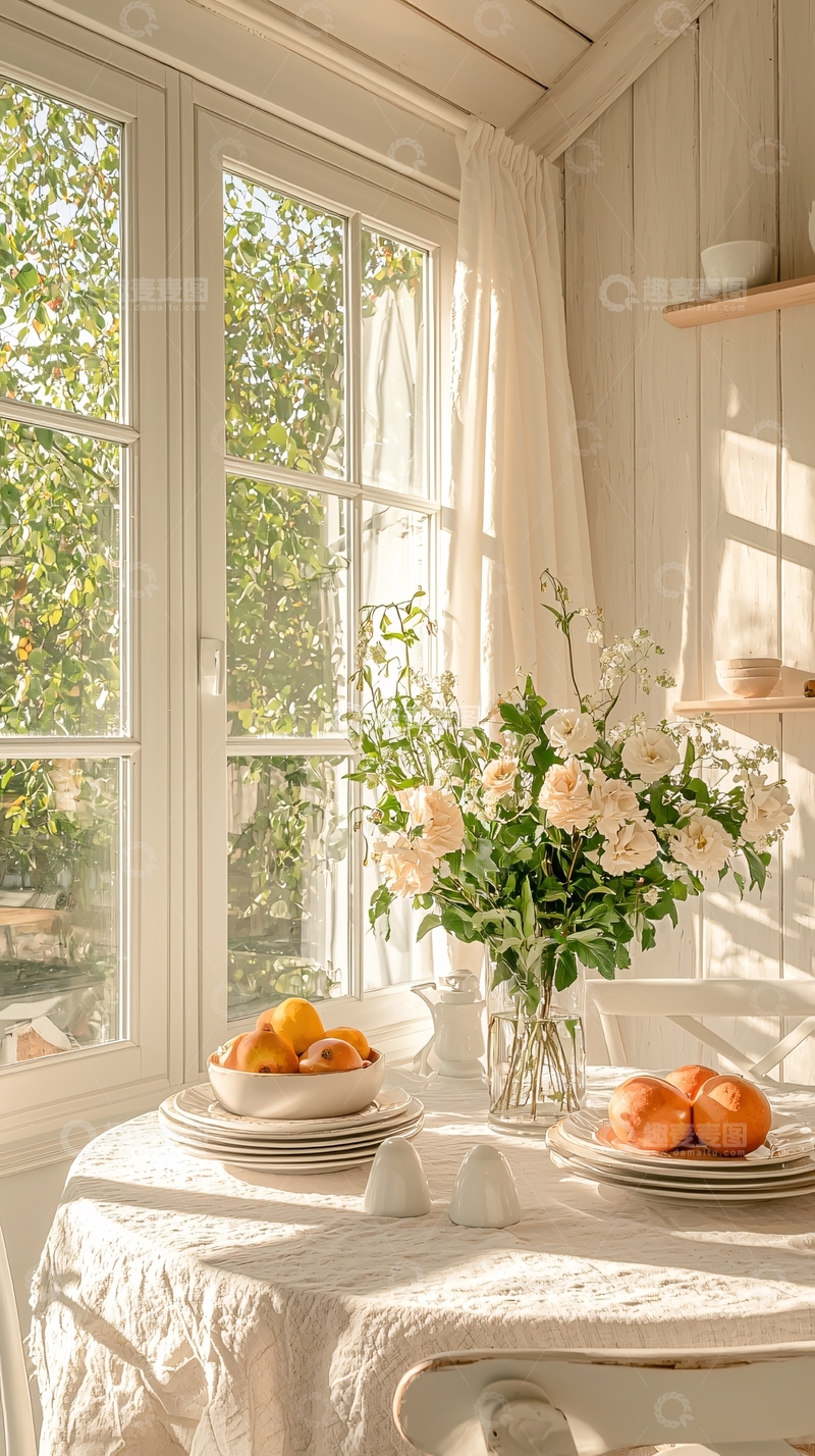 高清大图下载【趣麦麦图】阳光明媚的餐桌布置