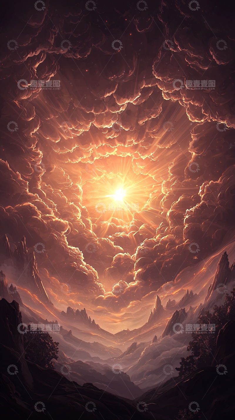 高清大图下载【趣麦麦图】云海日出山景