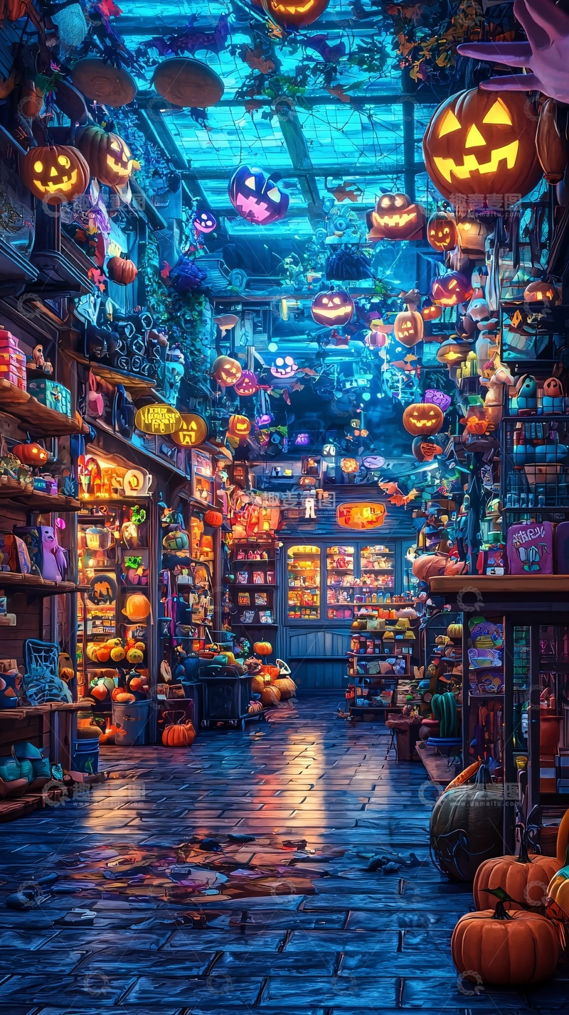 高清大图下载【趣麦麦图】万圣节主题商店