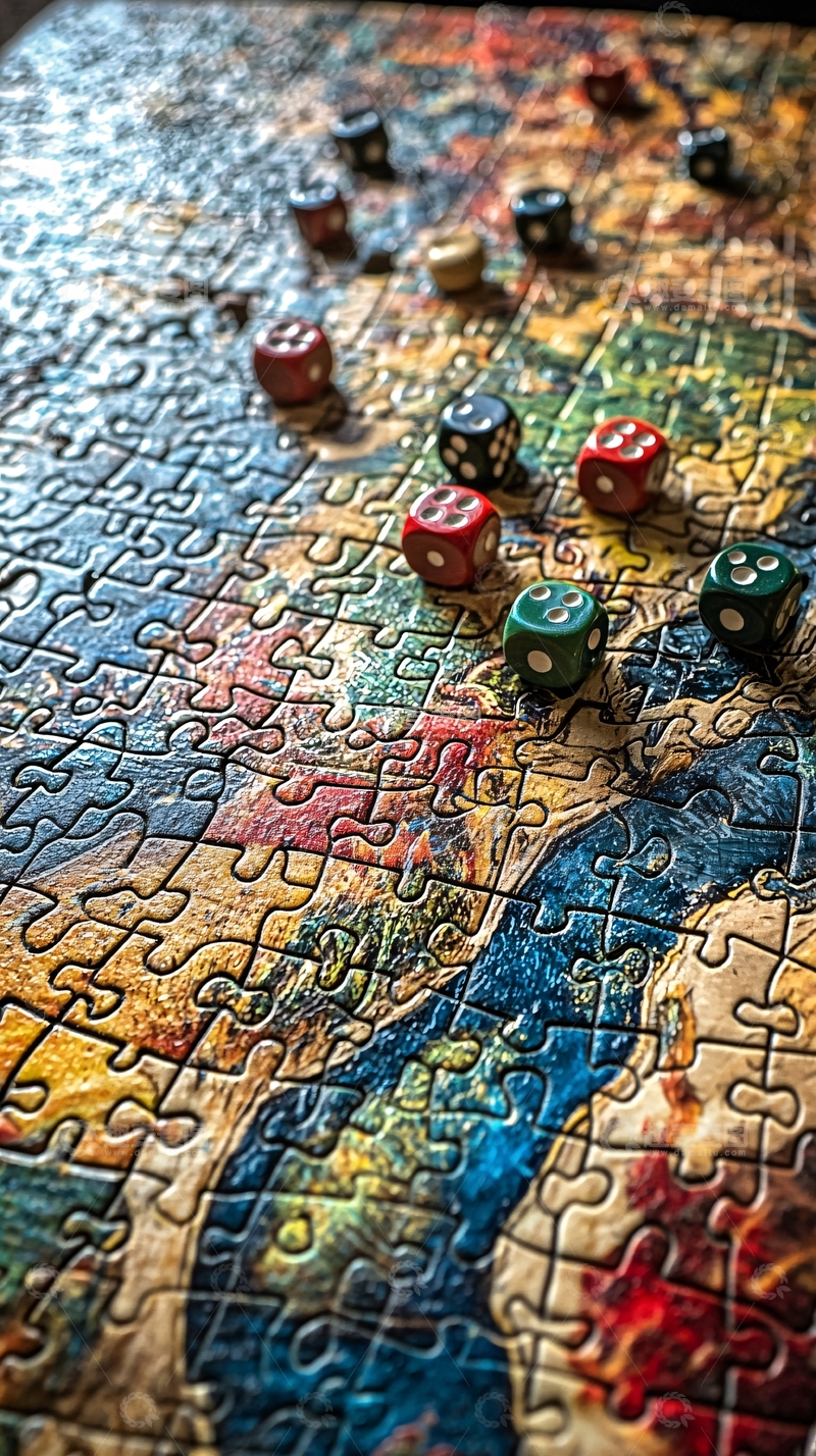 高清大图下载【趣麦麦图】拼图与桌面游戏组合