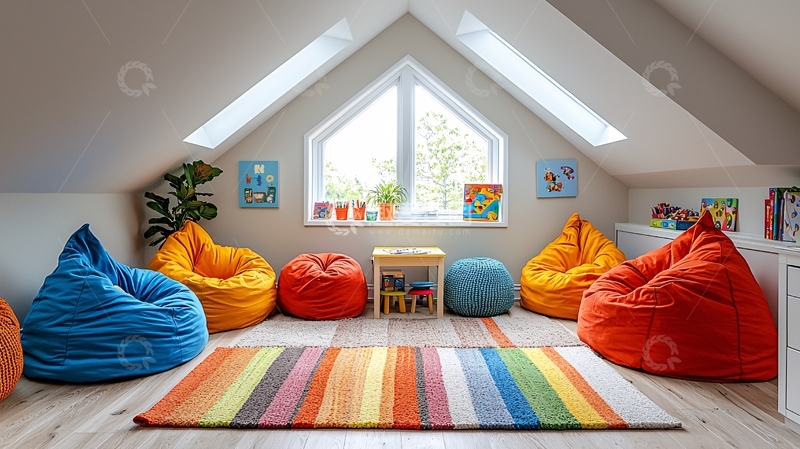 高清大图下载【趣麦麦图】温暖阁楼儿童游戏区设计