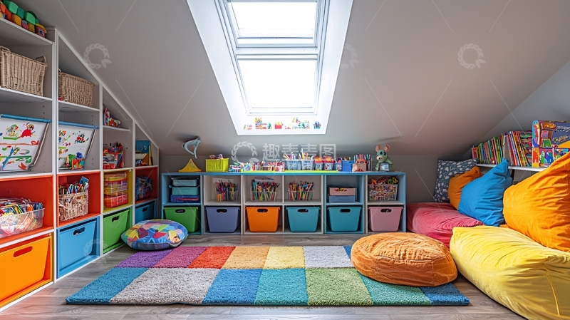 高清大图下载【趣麦麦图】温馨阁楼儿童游戏角设计