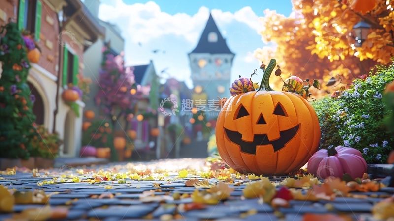 高清大图下载【趣麦麦图】万圣节南瓜小镇