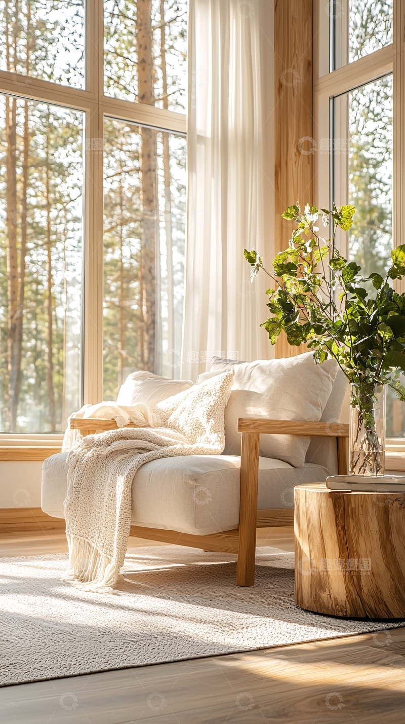 高清大图下载【趣麦麦图】自然光下的温馨客厅
