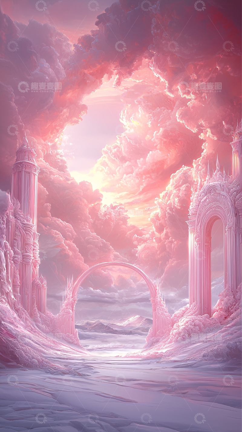 高清大图下载【趣麦麦图】梦幻云海中的神秘通道