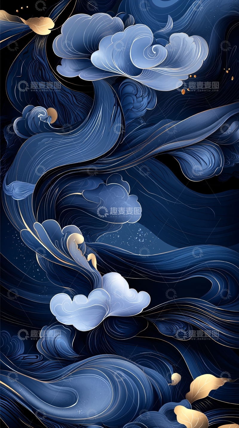 高清大图下载【趣麦麦图】梦幻夜空云海艺术插画