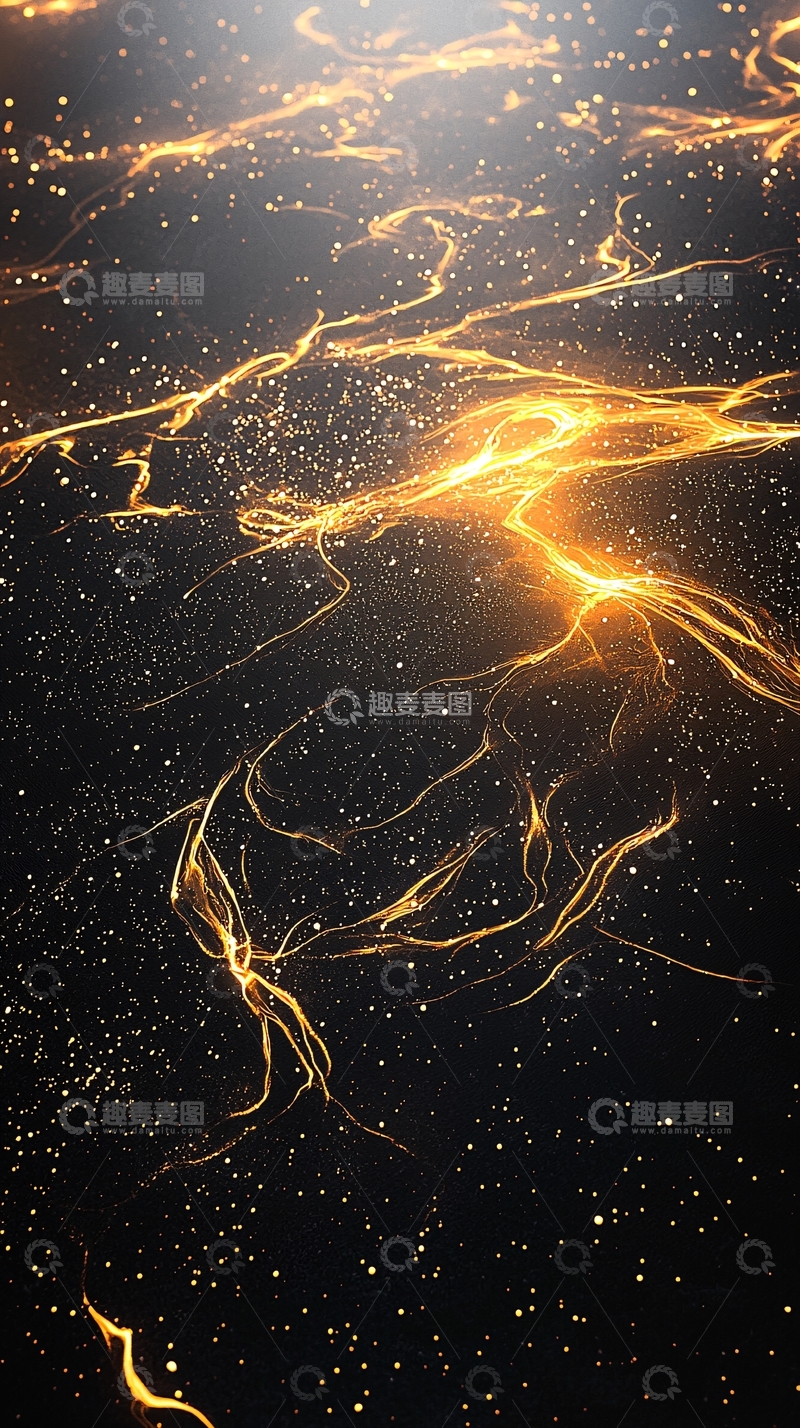 高清大图下载【趣麦麦图】金色线条星空背景