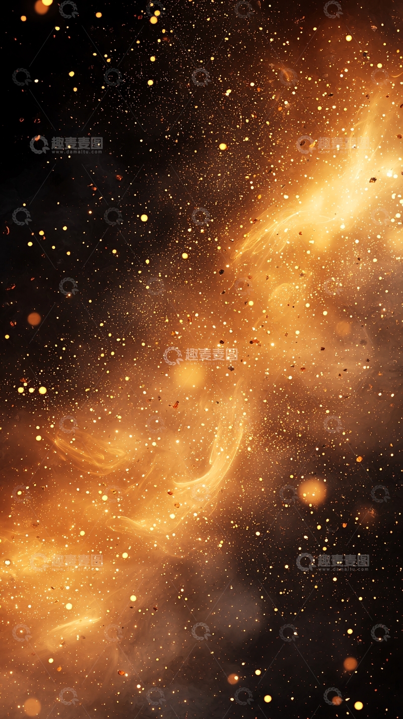 高清大图下载【趣麦麦图】金色星河宇宙背景图