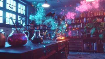 魔法实验室的神秘场景