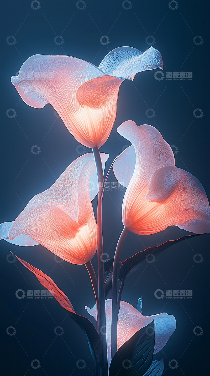 高清大图下载【趣麦麦图】梦幻兰花光影艺术背景