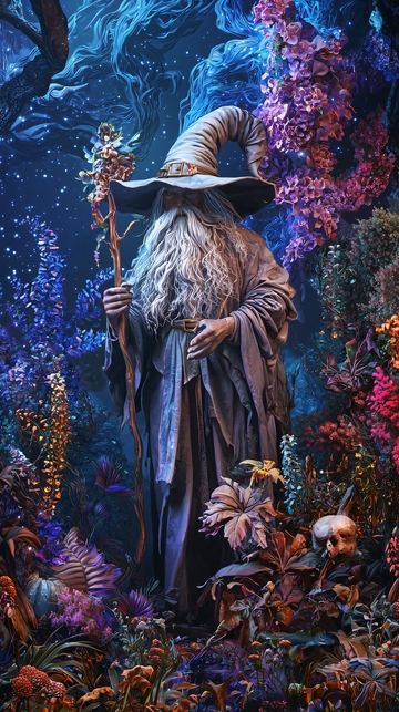 奇幻森林中的神秘巫师