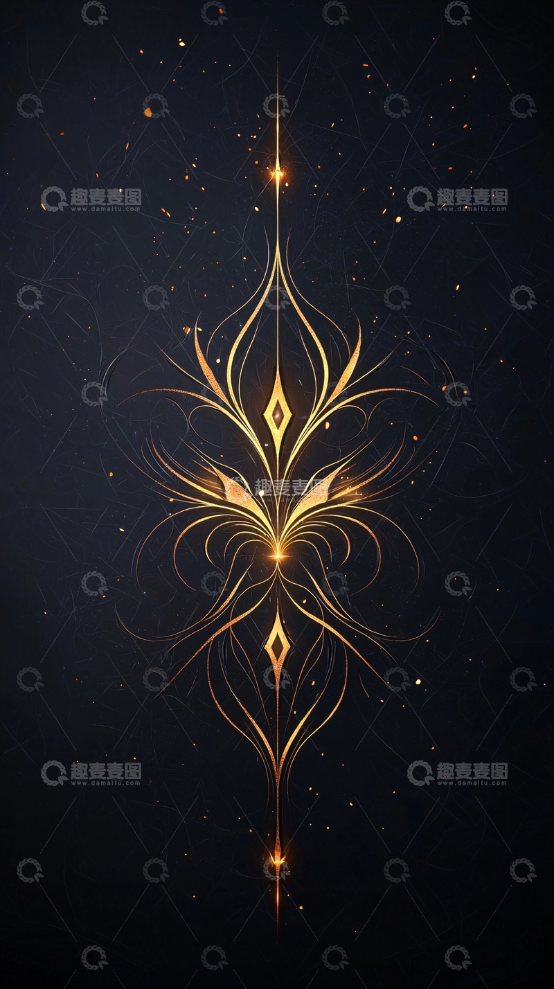 高清大图下载【趣麦麦图】金色线条艺术抽象背景
