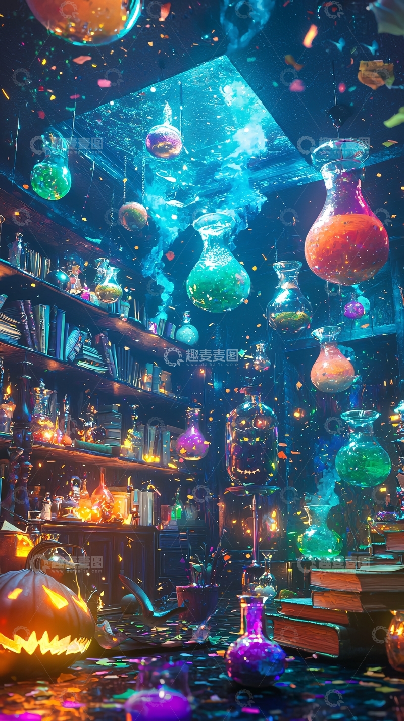 高清大图下载【趣麦麦图】万圣节魔法实验室