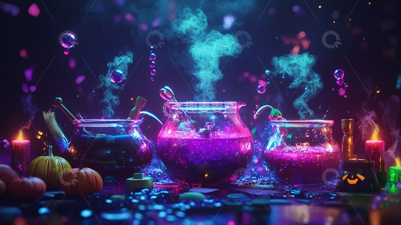 高清大图下载【趣麦麦图】万圣节魔法药水锅