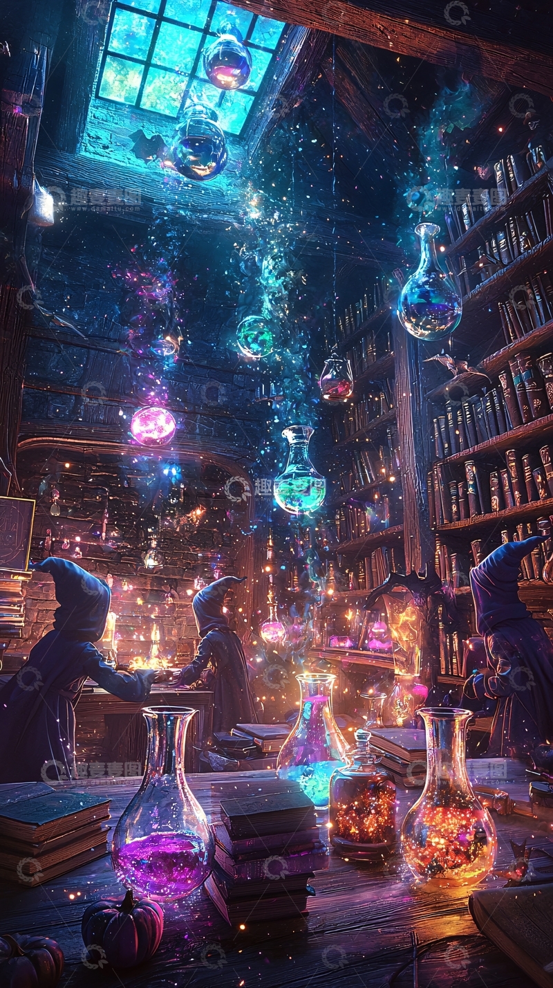 高清大图下载【趣麦麦图】魔法实验室里的神秘时刻