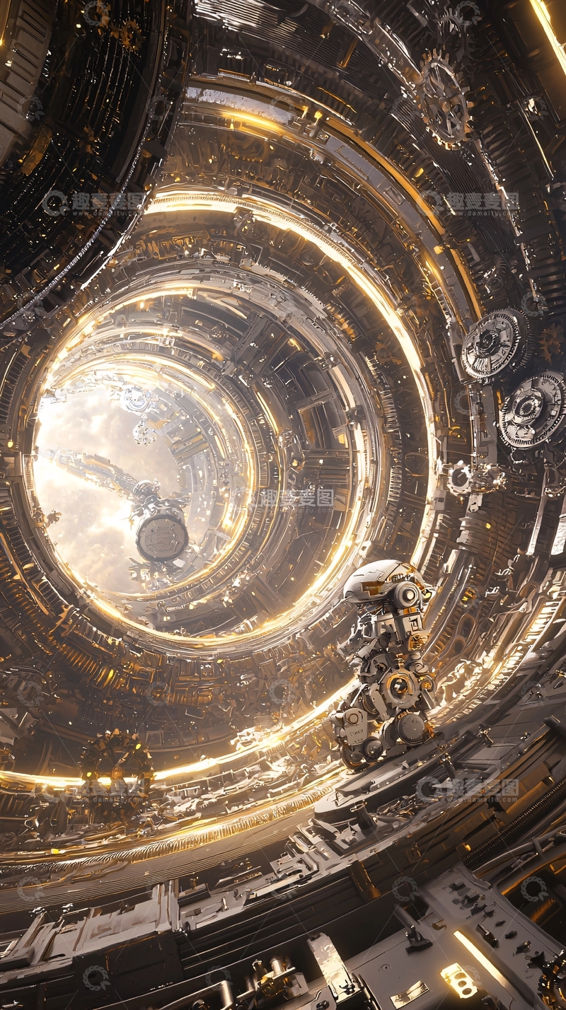 高清大图下载【趣麦麦图】未来机械宇宙飞船内部