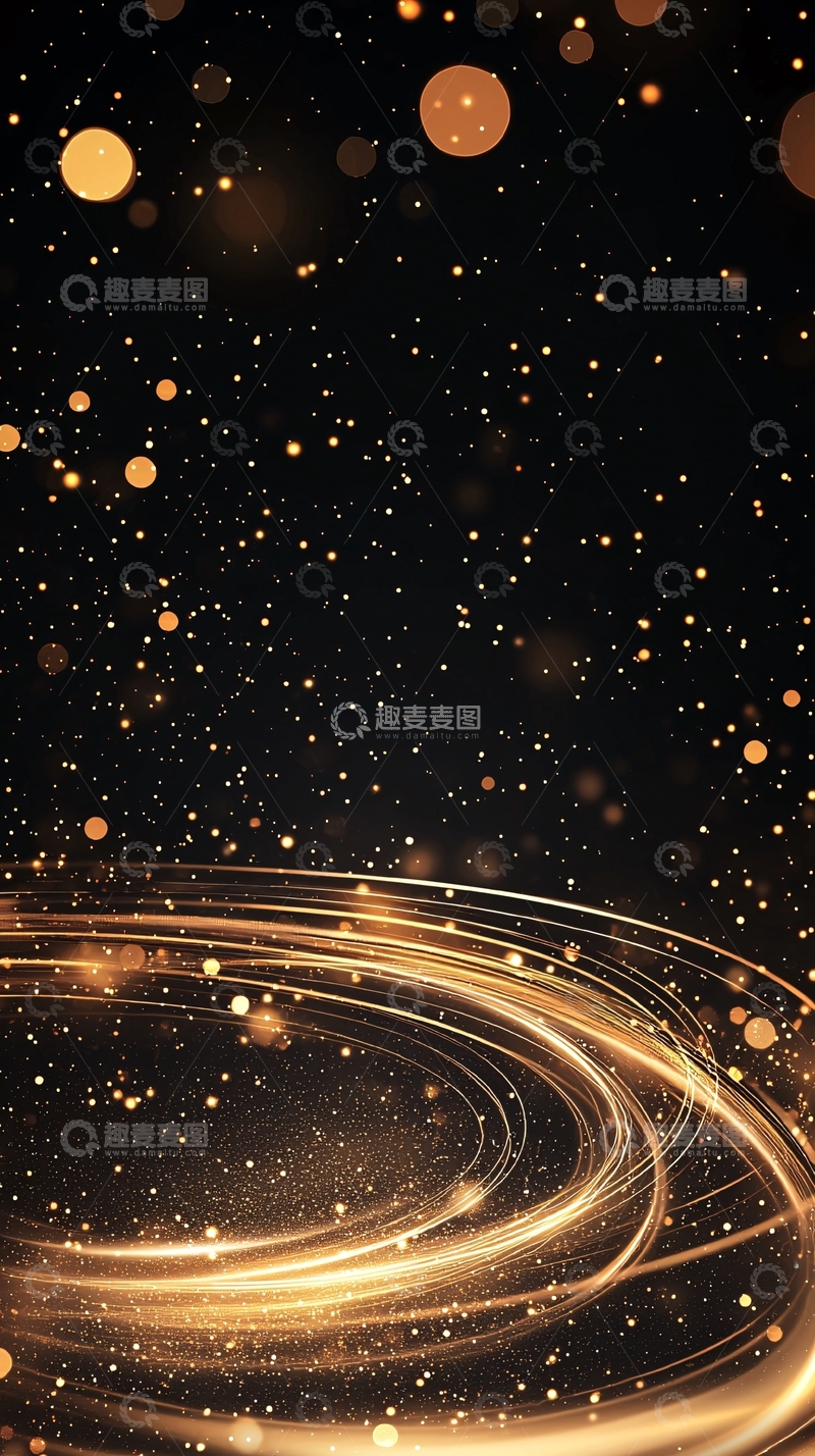高清大图下载【趣麦麦图】金色光晕与粒子背景
