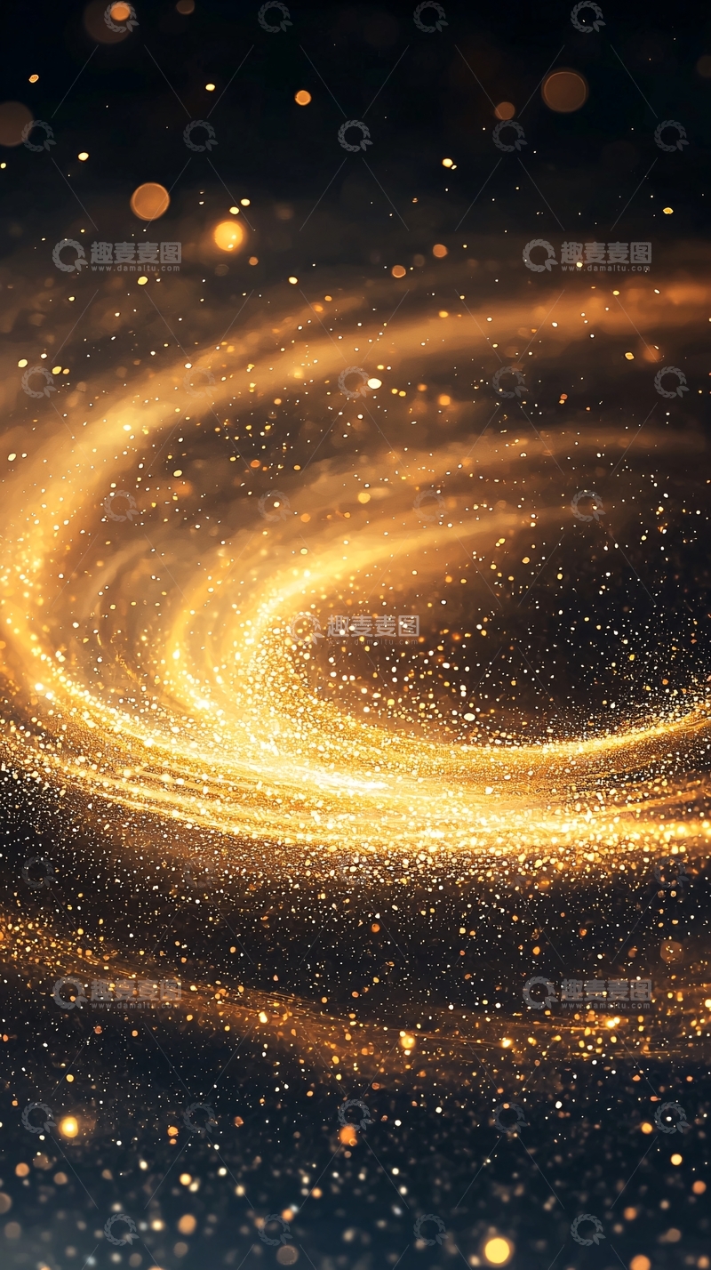 高清大图下载【趣麦麦图】金色星河漩涡背景图