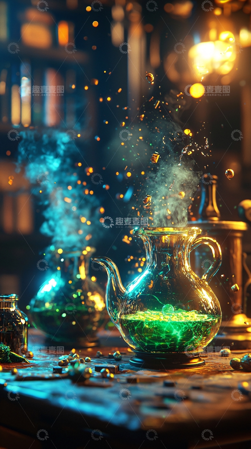 高清大图下载【趣麦麦图】魔法实验室中的神秘液体