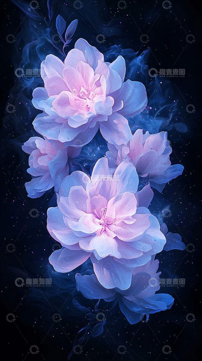 高清大图下载【趣麦麦图】梦幻紫色花朵背景图