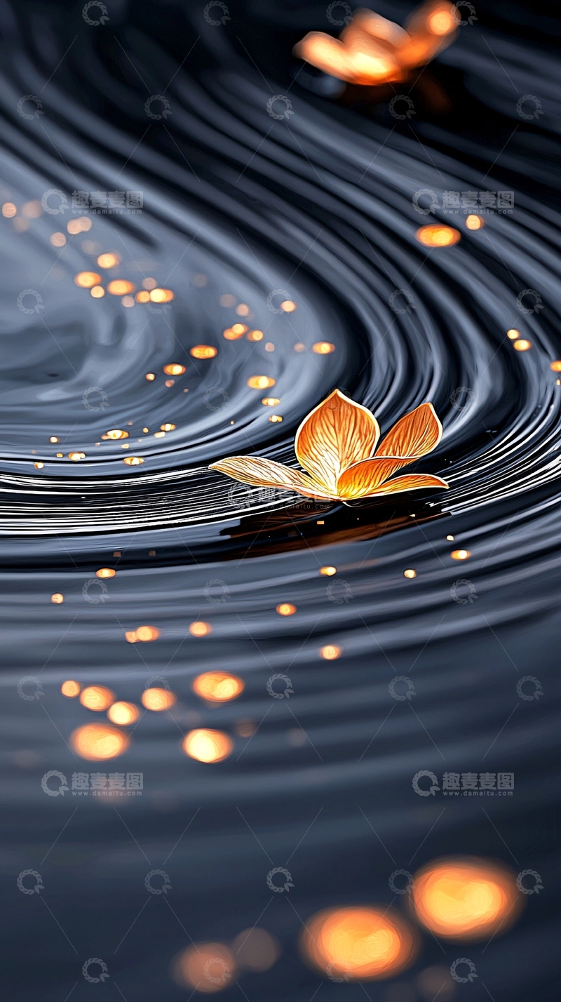 高清大图下载【趣麦麦图】光影莲花水波纹背景