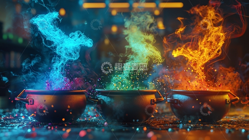 高清大图下载【趣麦麦图】魔法锅中的神秘色彩