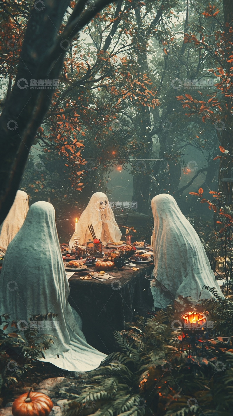 高清大图下载【趣麦麦图】森林中的幽灵聚会