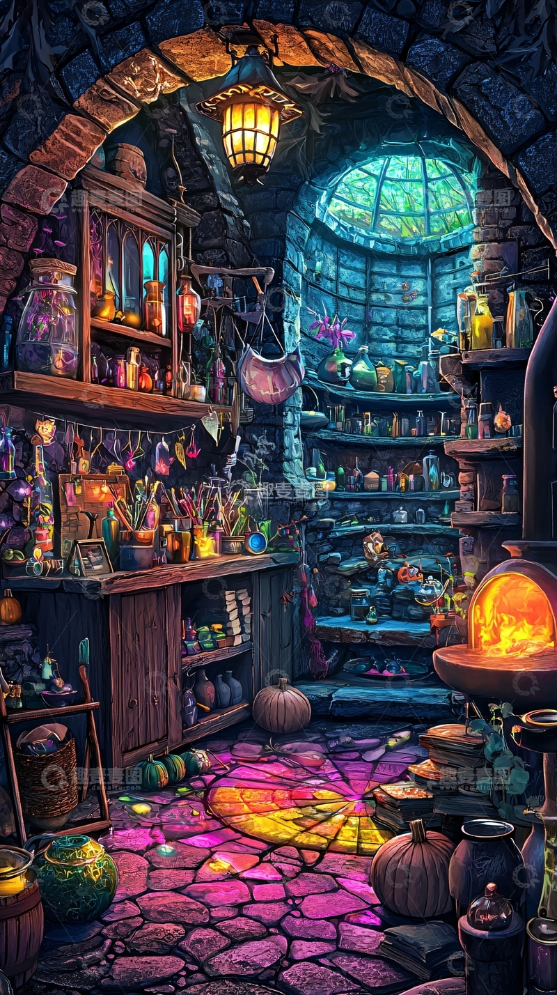 高清大图下载【趣麦麦图】魔法药剂师的工作室