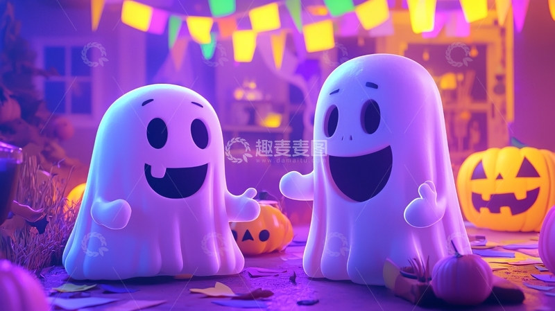 高清大图下载【趣麦麦图】万圣节鬼魂派对场景