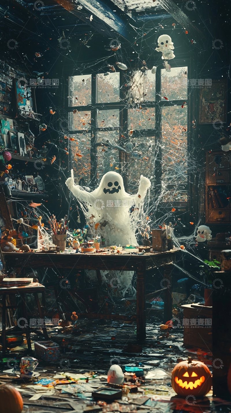 高清大图下载【趣麦麦图】万圣节主题鬼屋场景