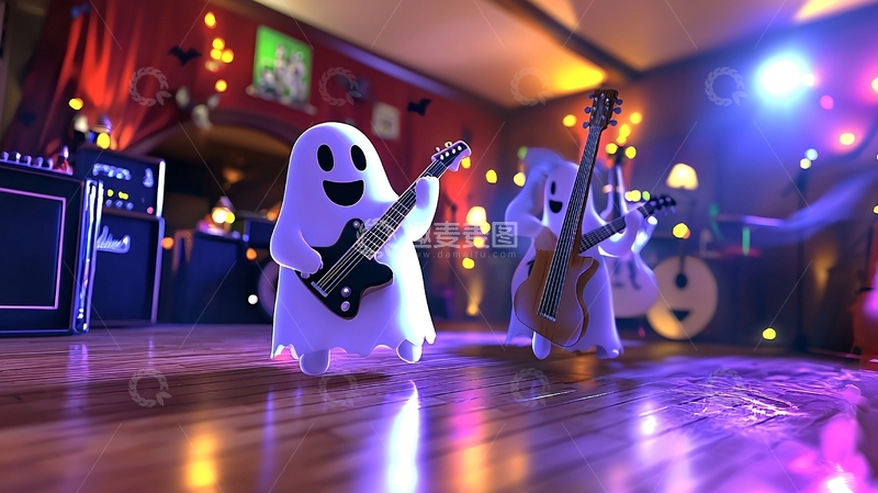 高清大图下载【趣麦麦图】幽灵乐队音乐会场景