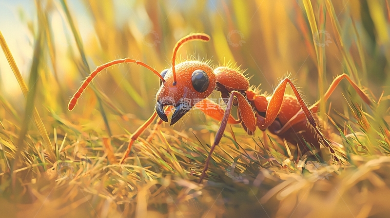 高清大图下载【趣麦麦图】阳光下的红蚂蚁