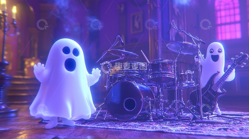 高清大图下载【趣麦麦图】-幽灵乐队演奏场景