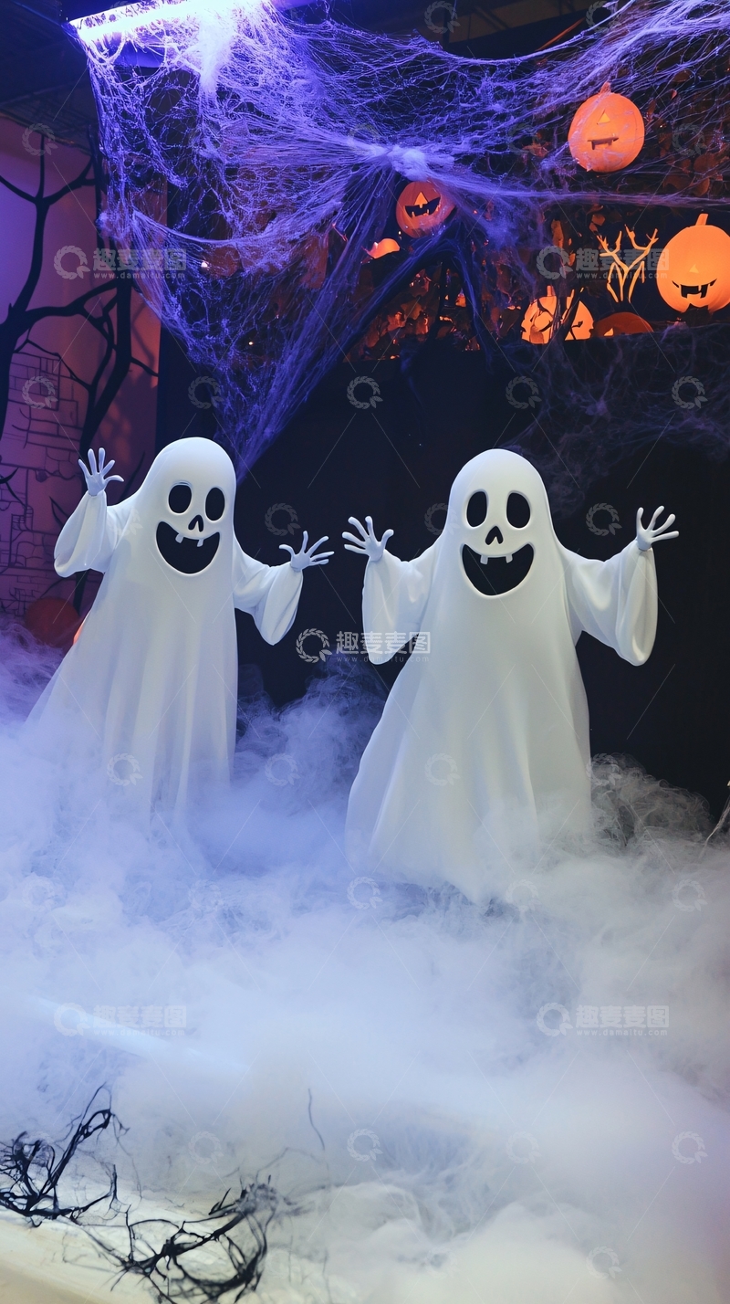 高清大图下载【趣麦麦图】万圣节鬼魂主题装饰场景