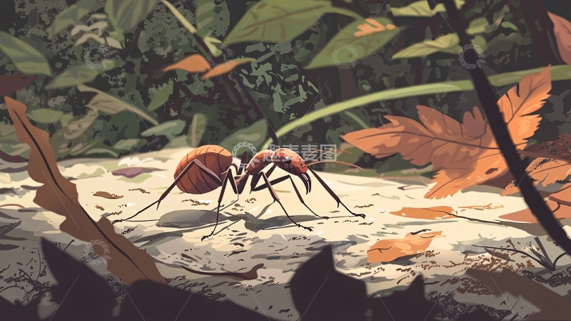 高清大图下载【趣麦麦图】森林中的蚂蚁