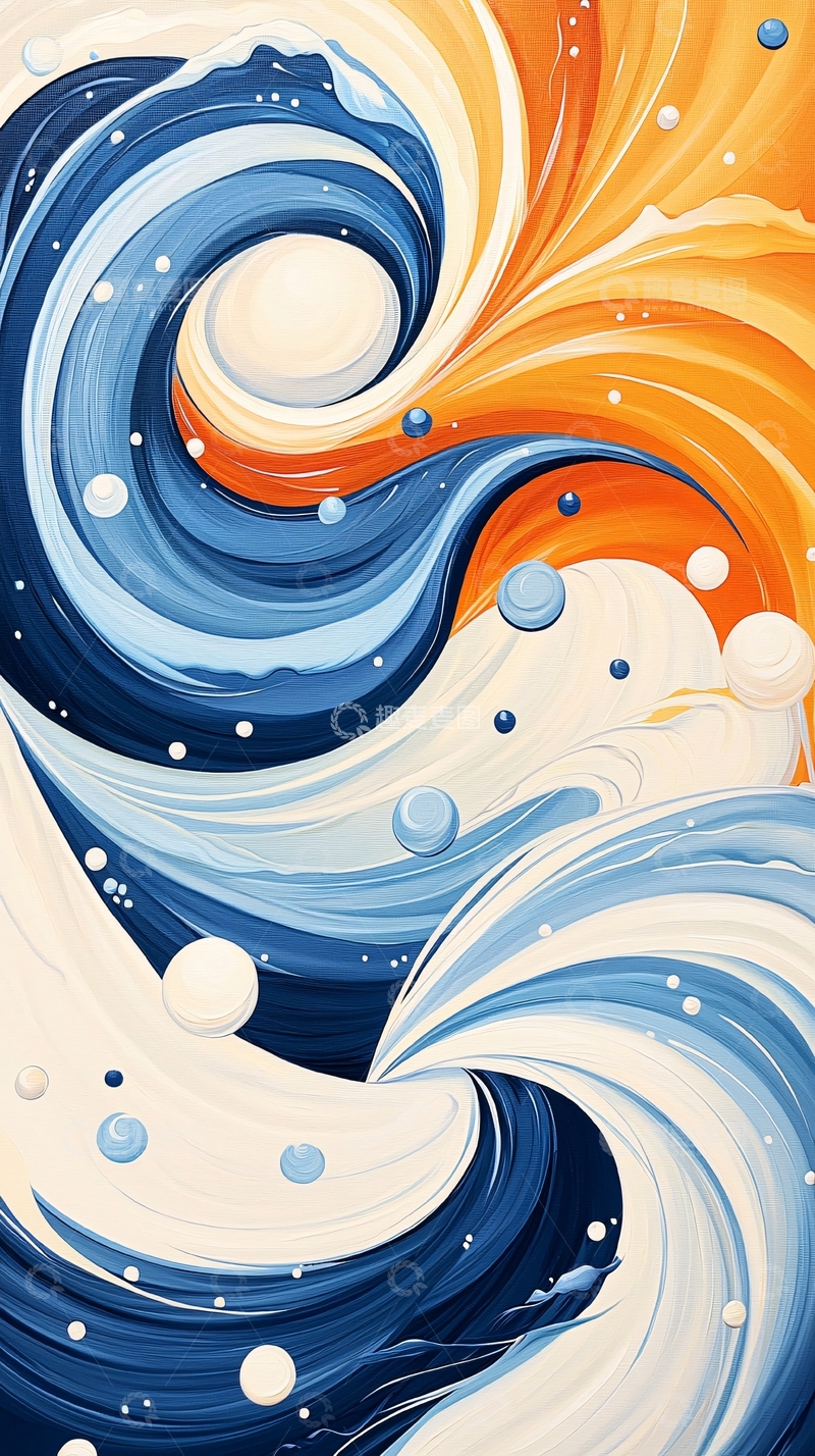 高清大图下载【趣麦麦图】色彩漩涡抽象艺术背景图