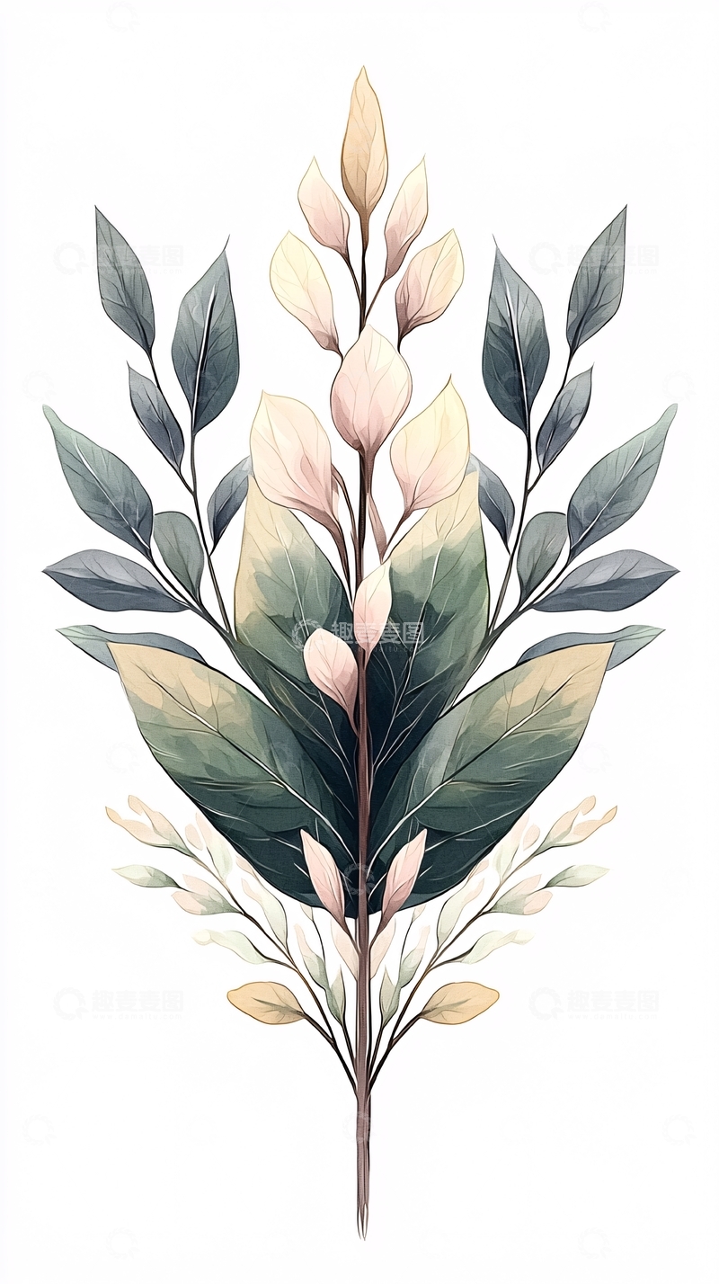 高清大图下载【趣麦麦图】清新自然植物插画素材