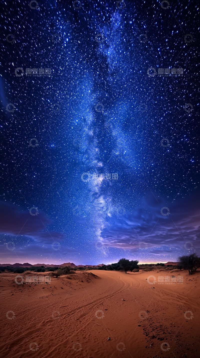 高清大图下载【趣麦麦图】沙漠星空夜景