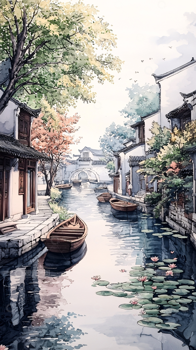 高清大图下载【趣麦麦图】江南水乡古建筑风景