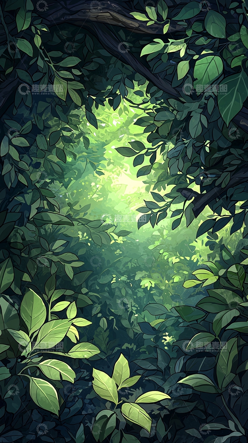 高清大图下载【趣麦麦图】森林中的光束