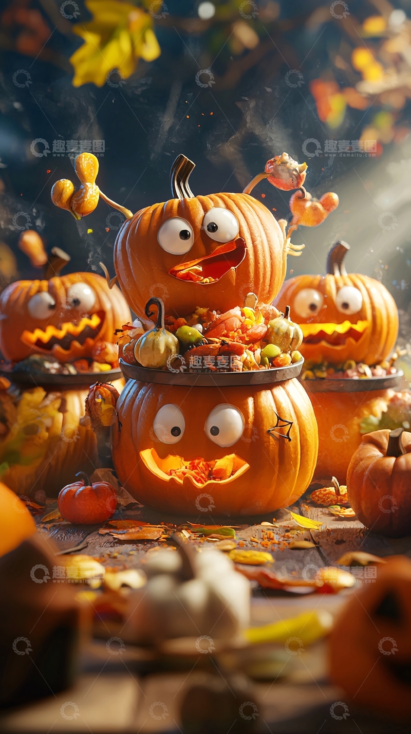 高清大图下载【趣麦麦图】万圣节南瓜灯创意装饰