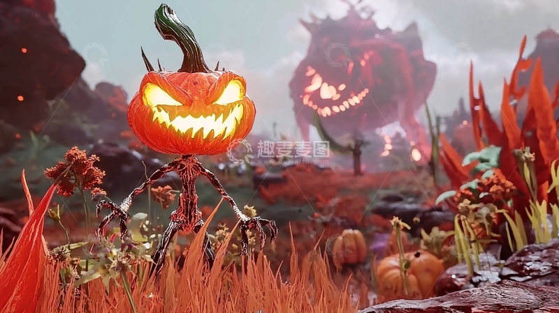 高清大图下载【趣麦麦图】万圣节南瓜怪物