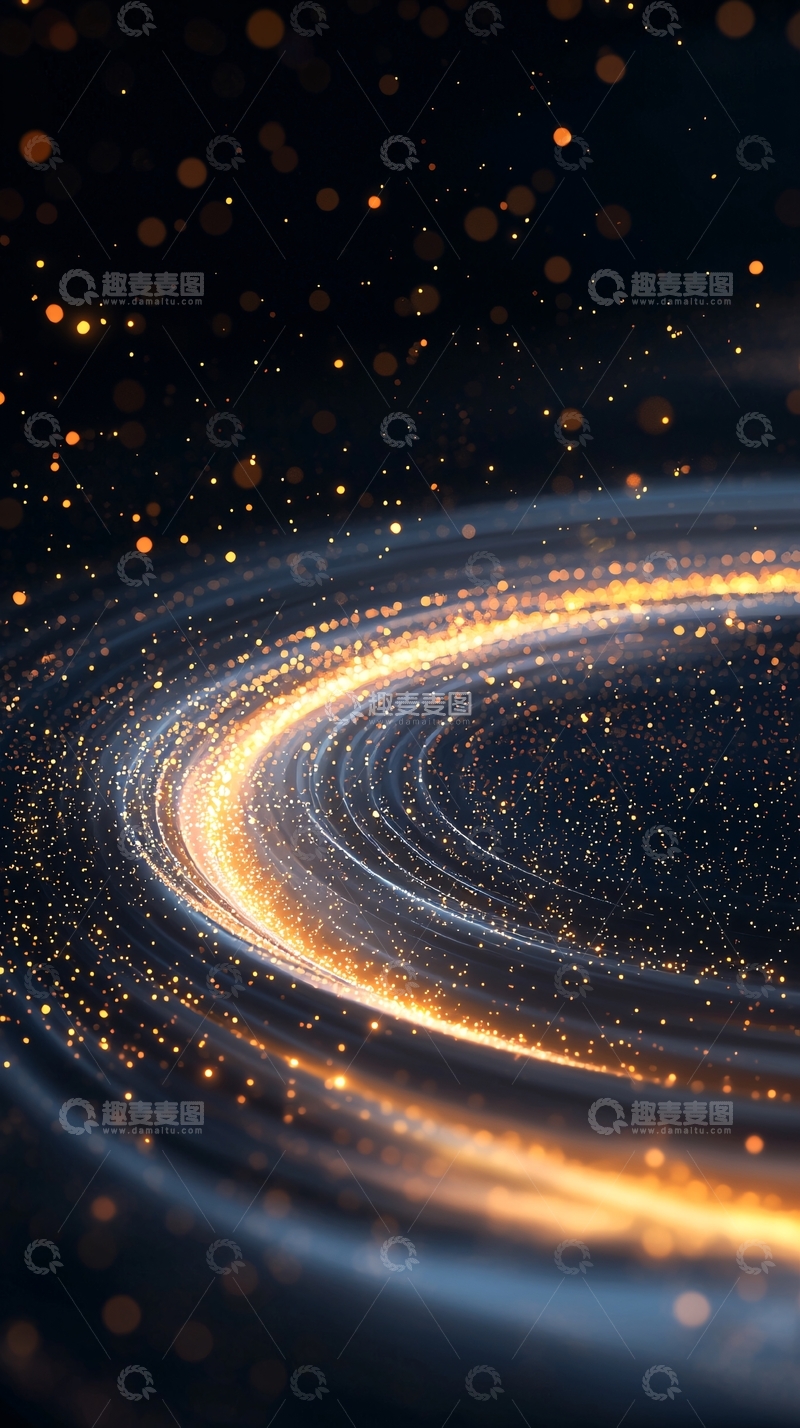 高清大图下载【趣麦麦图】金色光带旋转动态背景