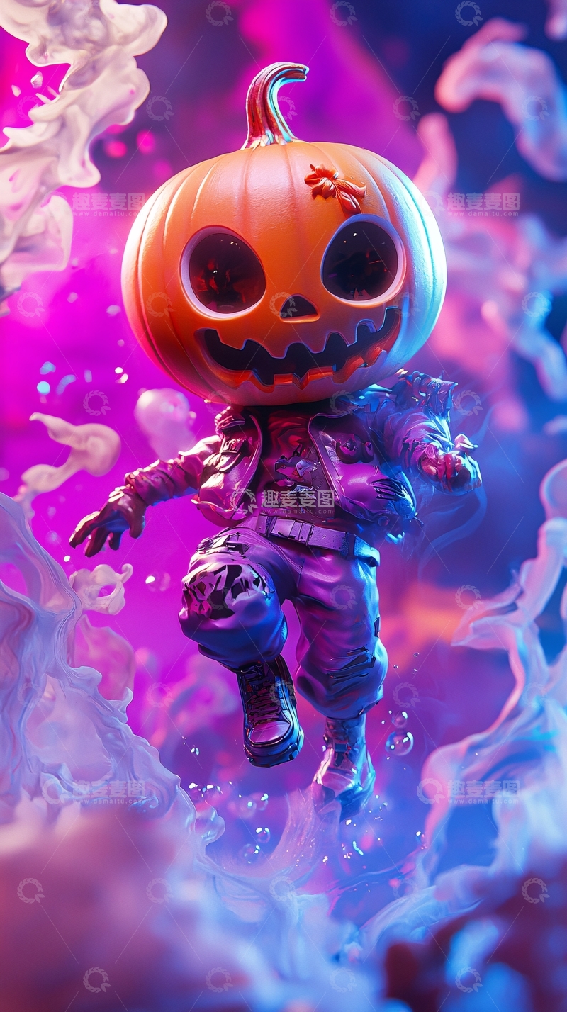高清大图下载【趣麦麦图】万圣节南瓜头僵尸