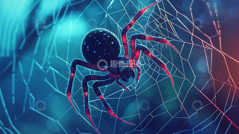 高清大图下载【趣麦麦图】蜘蛛与蛛网的艺术插画