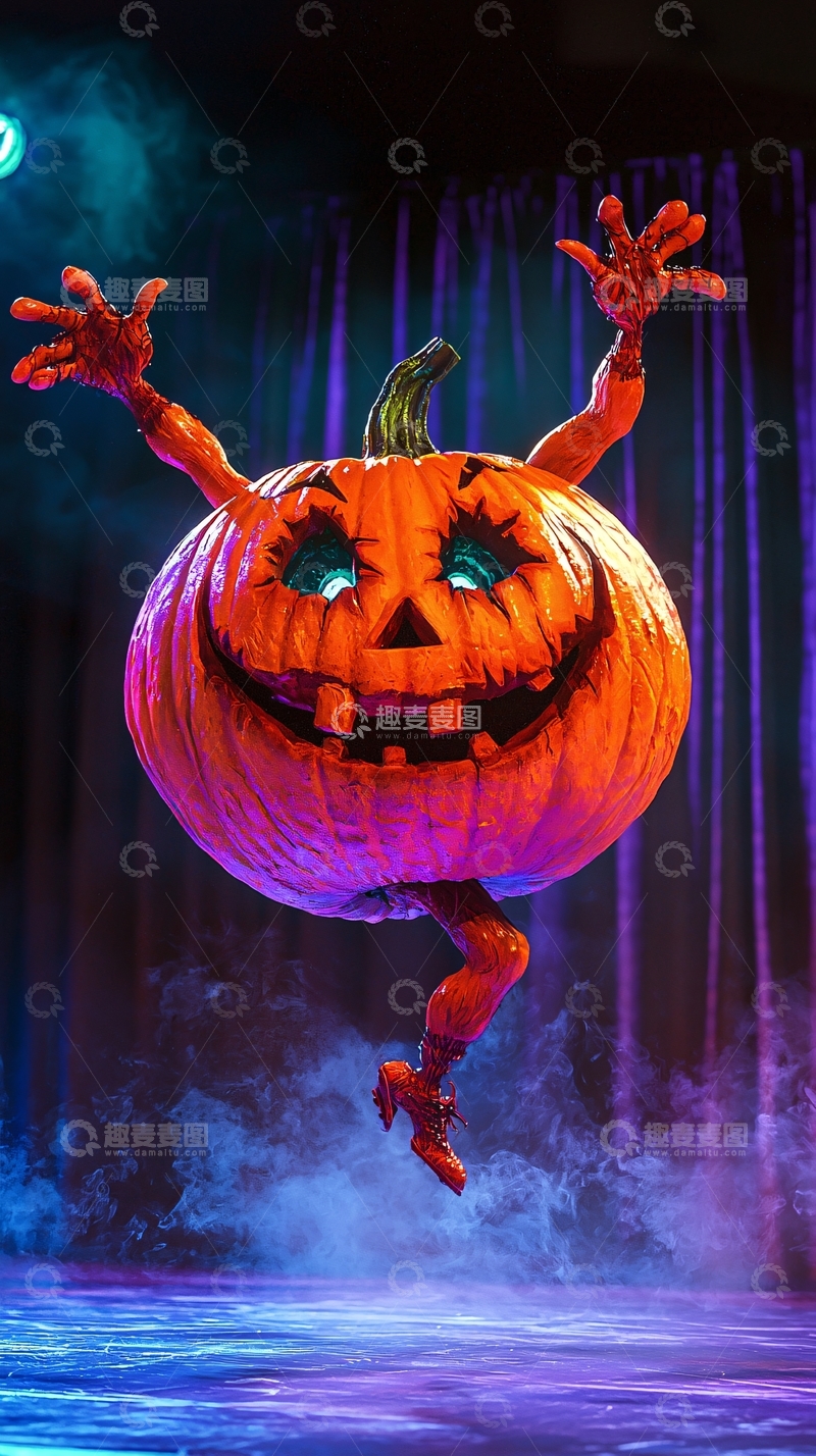 高清大图下载【趣麦麦图】万圣节南瓜人跳舞