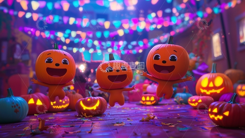 高清大图下载【趣麦麦图】万圣节南瓜宝宝派对